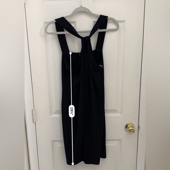 Clara SunWoo Boxy Lagenlook Tunic Dress Size Medium Black Grecian Halter Black - Picture 3 of 5